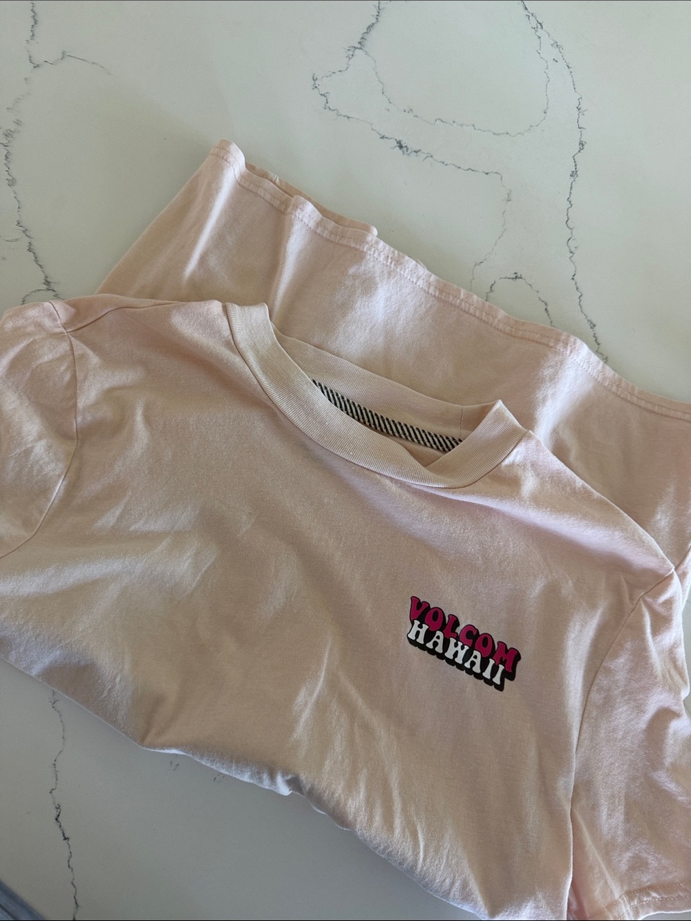 Volcom Pale Pink Hawaii Logo Short Sleeve Tee